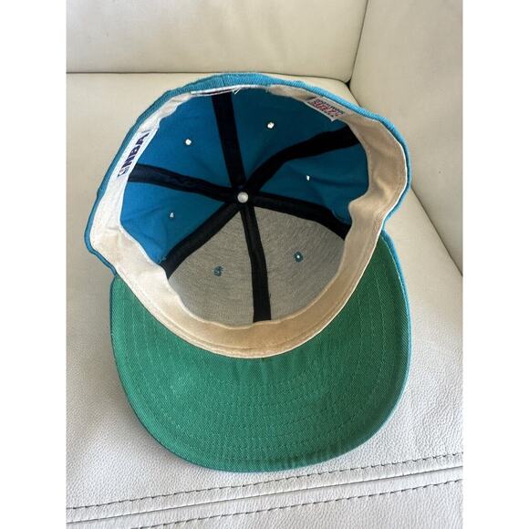 VTG 90s Charlotte Hornets Hat Cap New Era 7 1/4 59Fifty 5950 Fitted NBA Teal - Picture 5 of 16